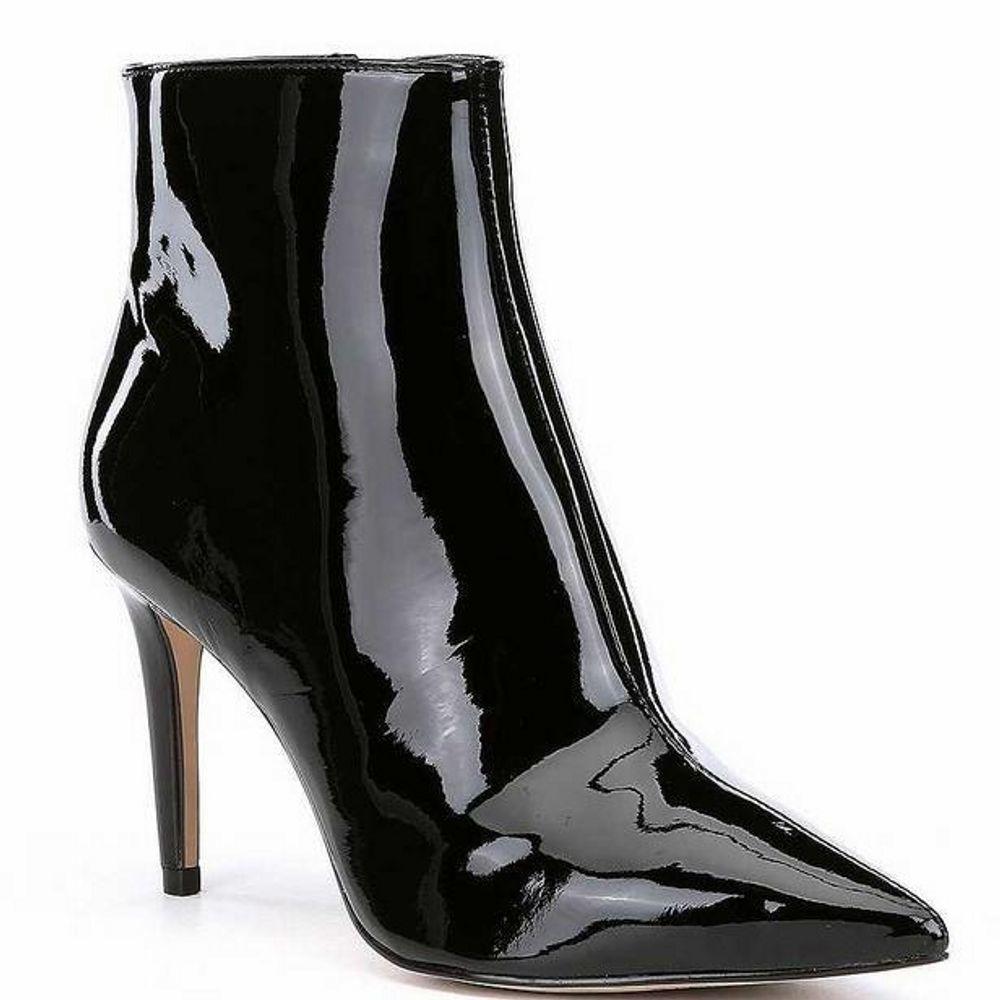 Gianni Bini Nailah Black Patent Leather Booties